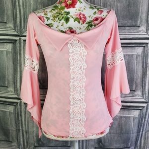 Cheeky baby pink off shoulder top (L)